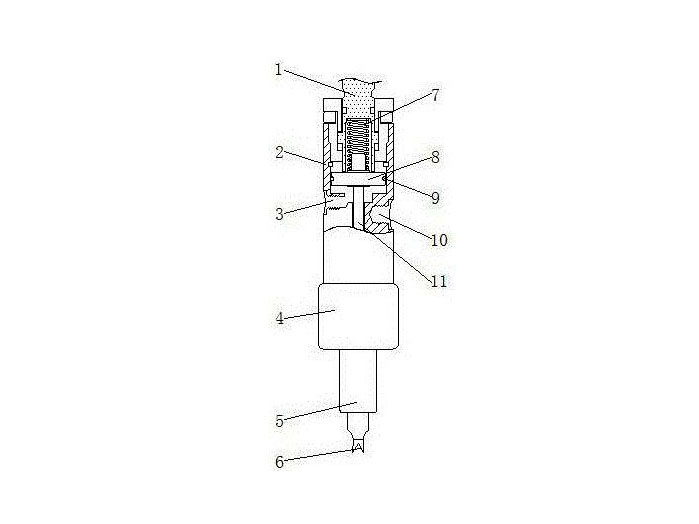 Utility model patent A dispensing nozzle head anti-offset needle