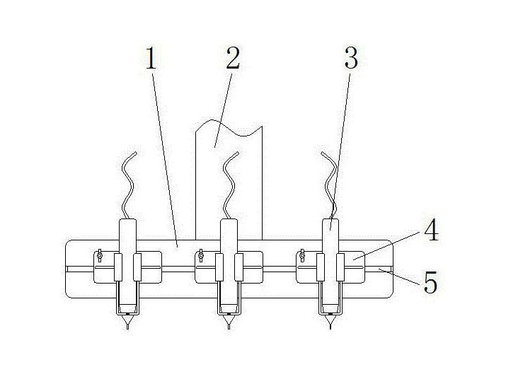 Utility model patent A dispensing nozzle head fixing device that is easy to adjust the spacing